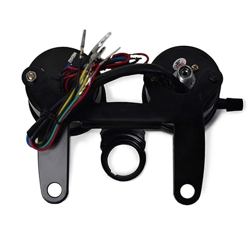 Miniatura 4 de 0061 1 unids motocicleta velocímetro odómetro 1 unids tacómetro con soporte 12v 2.559 in universal para Honda Yamaha Suzuki Kawasaki negro