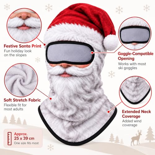 Santa Claus Balaclava Ski Mask, Christmas Full Face Cover，Santa Claus - image 3