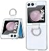Produktbild Z Flip5 Hülle Crystal Clear Hülle für Galaxy Z Flip 5 Cover mit Ring, Durchsichtig Stoßfest, Hart PC Bumper für Flip5 Handyhülle, Kratzfest Schutzhülle für Samsung Z Flip 5 5G klar - Transparent