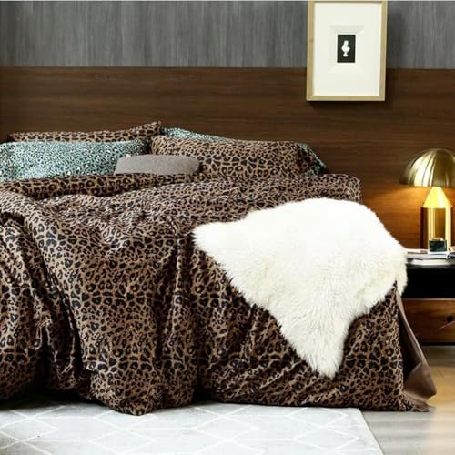 mixinni Animal Cheetah Comforter Set Queen 3 Pieces Leopard