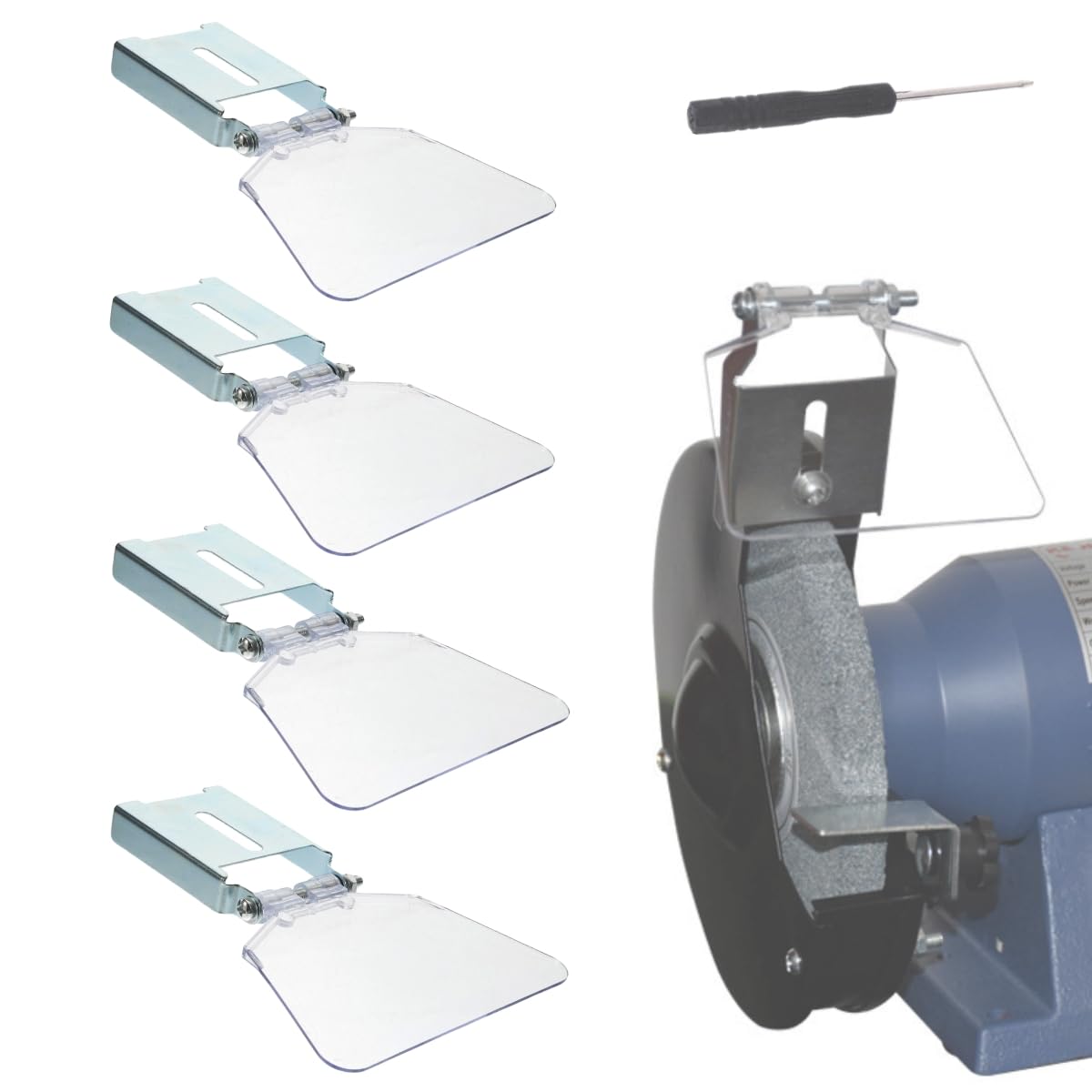 POFET 2 stuks Bench Grinder Shield 304 roestvrijstalen behuizing POFET 2 stuks Bench Grinder Shield 304 roestvrijstalen behuizing