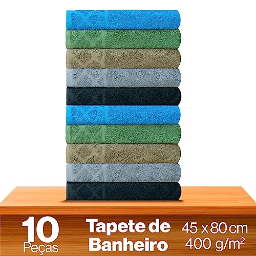 Kit 10 Peças - Tapete Piso De Banheiro - Pé - 400 G/m² (Masculina)