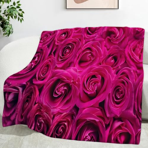Plaid polaire microfibre mer de roses 130x150cm couverture - 2