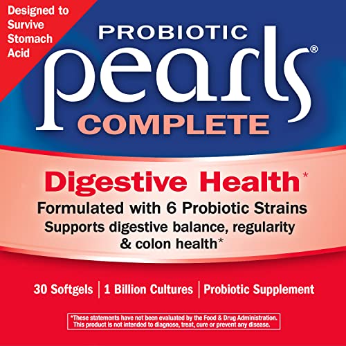 Nature's Way Probiotic Pearls Complete, 1 Billion Live Cultures, 6 Strains, Supports Digestive Health*, Survives Stomach Acid, 30 Softgels #TOP1