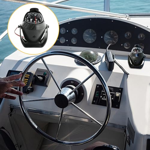 Compas de bateau encastré rétroéclairé LED pour navigation de tableau de bord