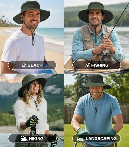 Image of GearTOP Safari Hat for Men Sun Hats for Women UV Protection UPF 50+ Fishing, Gardening, Hiking Hat (22-23 1 /2 inch)