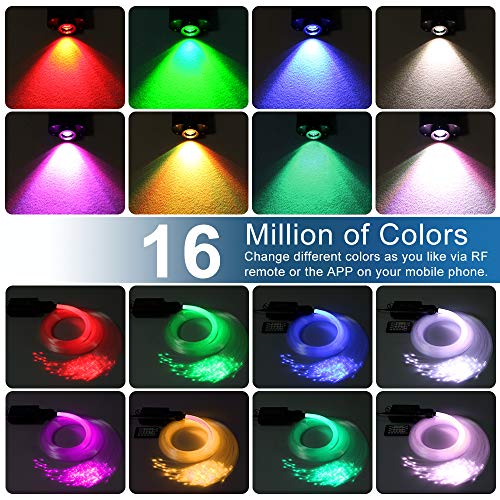 Image of AZIMOM 16W Car Use Sound Activated Fiber Optic Light Box Engine Music Sensor Mode RGBW APP /Remote Control Starlight Engine Driver for Car Indoor Star Lighting Decoration