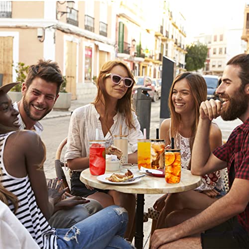Tronco Glass Cups Set 2 Pack - 24Oz Wide Mouth Mason Jar Drinking Glasses With Bamboo Lids & Straws - Cute Reusable Boba Bottle, Iced Coffee Glasses,Travel Tumbler For Bubble Tea,Juice,Pearl Milkshake #TOP3