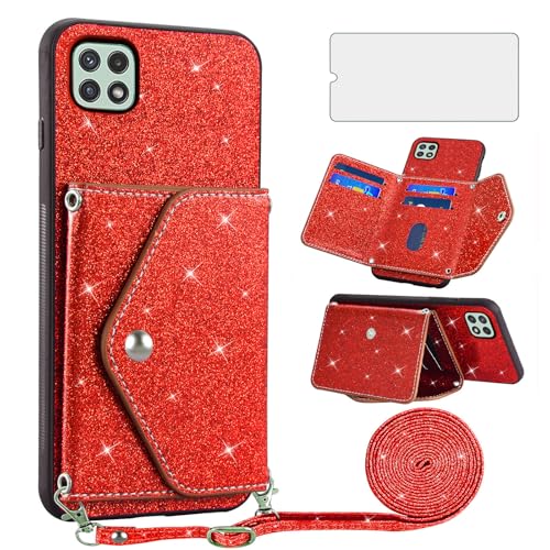 Coque pour A22 5G antichoc Asuwish Rouge avec protection caméra intégrée