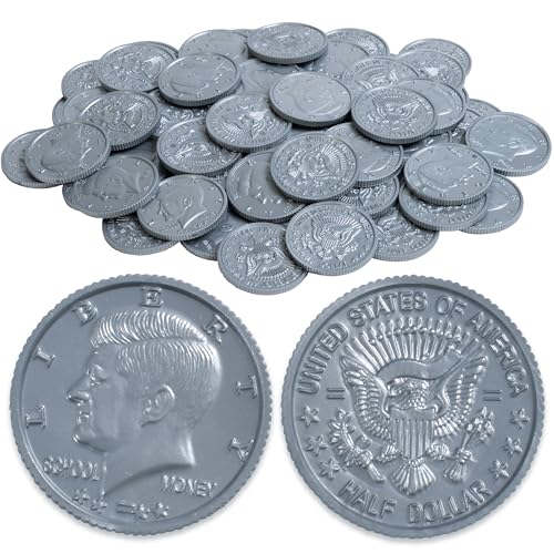 LEARNING ADVANTAGE - 7501 Learning Advantage, Play Half-Dollar Plastic Coins - Set of 50