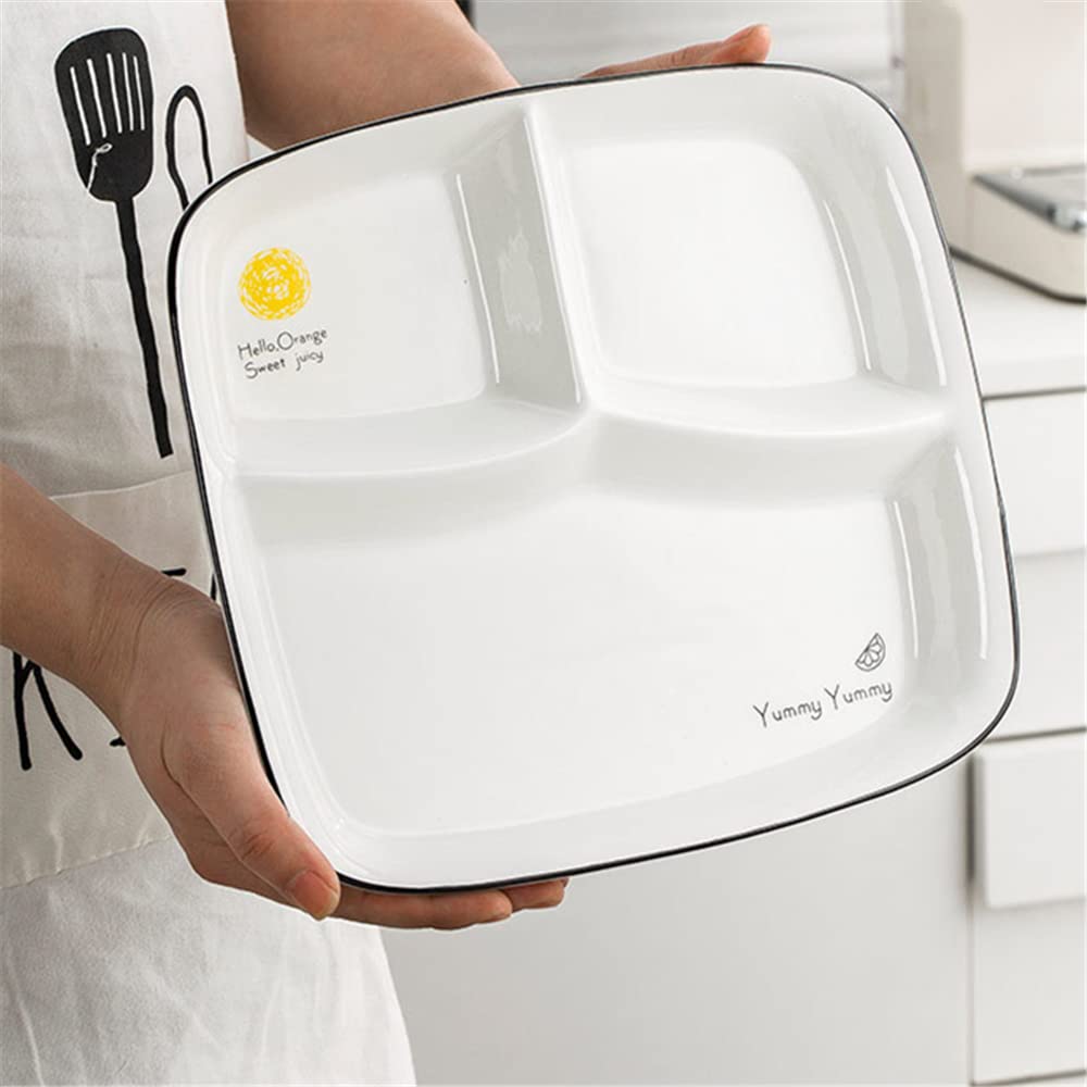 SERVIES IN PORSELEIN ANTISLIP MET MOTIEF Bord met 3 vakken