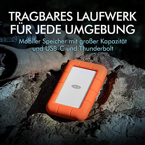 LaCie Rugged Thunderbolt, tragbare externe Festplatte 5 TB, 2.5 Zoll, Thunderbolt, USB-C, PC & Mac, inkl. 2 Jahre Rescue… – Bild 3