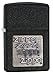 Zippo Brass Emblem Pocket Lighter, Black Crackle, One Size