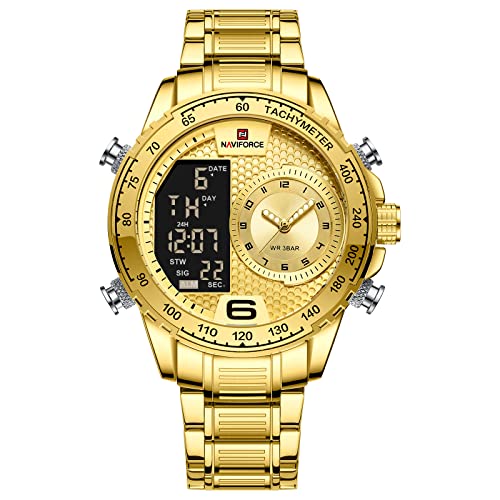 NaviForce NF9199S-GG Gold Dual-Display Watch