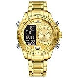 NaviForce NF9199S-GG Gold Dual-Display Watch