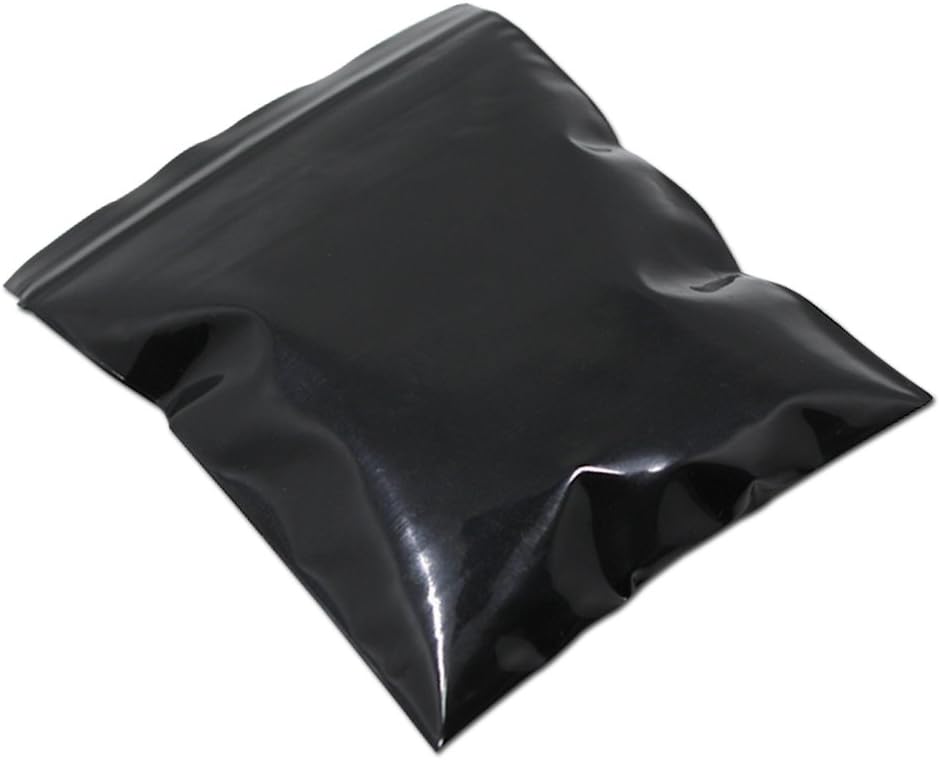 PABCK 100 Pieces Black Reclosable Zip Bags 5.1mil Thickness Poly Plastic Packaging Resealable Zipper Lock Closure Bag for Storage (6.69x9.8 inch)
