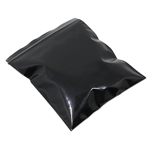 PABCK 100 Pieces Black Reclosable Zip Bags 5.1mil Thickness Poly