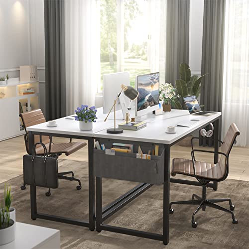 Foxemart Computer Desk 47” Modern Sturdy Office Desk 47 Inch Pc Laptop Notebook Study Writing Table For Home Office Workstation, White #TOP3