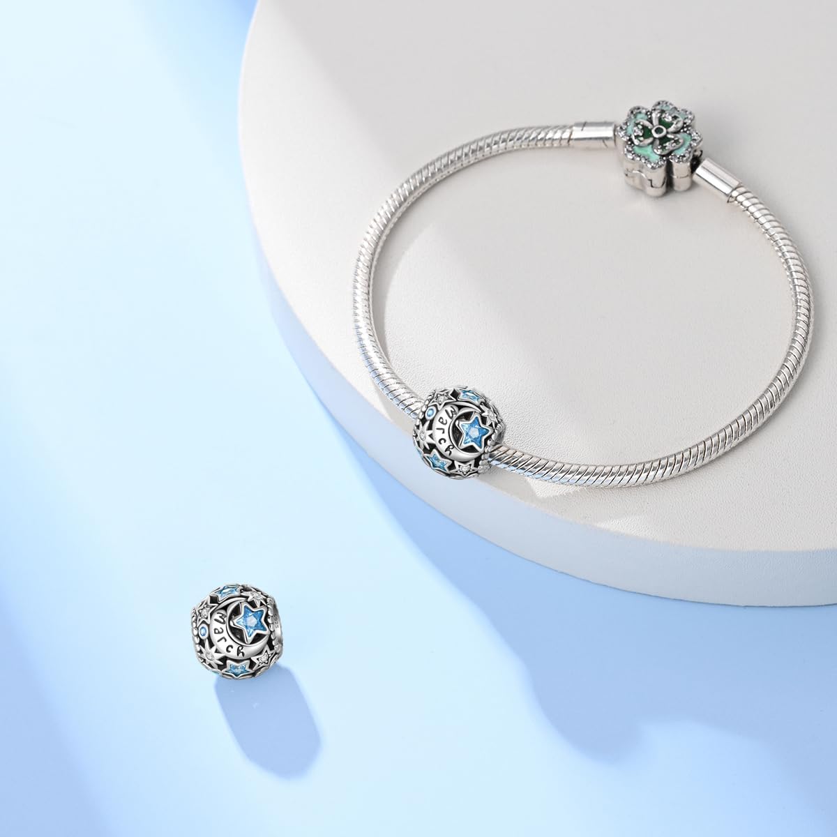 PARCOM Birthstone Charms 925 Sterling Silver for Bracelets, perfect Valentine's Day gift,Bead Charms fit for Pandora Bracelet for Women - Image 7