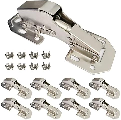 REDYA 8pcs Soft Close Damping Hinges, Frameless Cabinet Hidden Hinges, Concealed Cabinet Hinges Easy to Install, Soft Closing Hidden Hinges for Cabinet Doors, 90 Degree