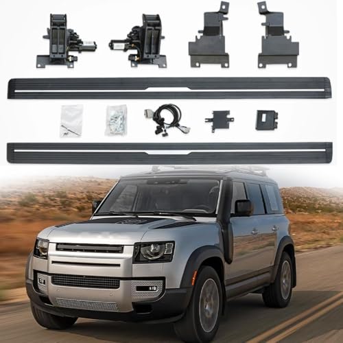 PowerStep Deployable Side Step Electric Running Board Step Bars Pedals Fits for Land Rover Defender 110 130 2020 2021 2022 2023 2024 2025 2026 Power Side Steps Running Boards（with Brackets+Screws）