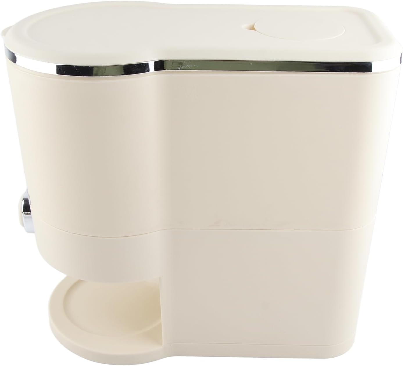 Kikumi Pressed Rice Boxes with White Cream Cream, Rice Storage Bucket, Home Use a Storage Bucket (Small (Holds Approximately 5 kg)