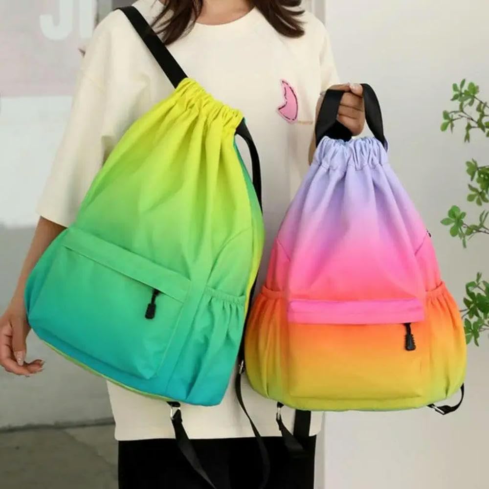 ZBDP - Zaino sportivo con coulisse, borsa da palestra, borsa da basket, grande capacità, borsa da spiaggia, zaino per donne e uomini