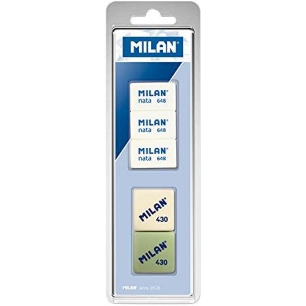 MILAN BVM10048 - Pack de 5 gomas de borrar