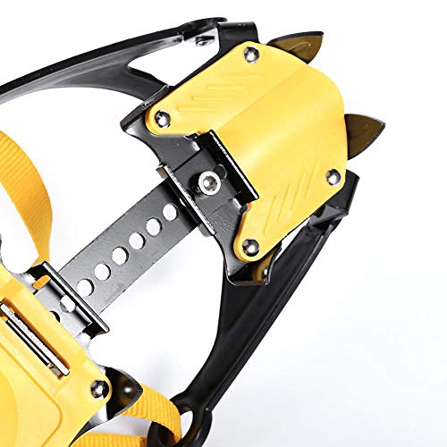 1 Par de empuñaduras de hielo, 10 dientes, antideslizante, trineos de tracción de nieve para nieve, crampones con llave hexagonal, bolsa de paquete para escalada, senderismo, caza