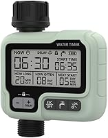 Vista 2 de Temporizador de rociador, temporizador de agua para manguera de jardín, temporizador de manguera de agua programable al aire libre, modo de bloqueo