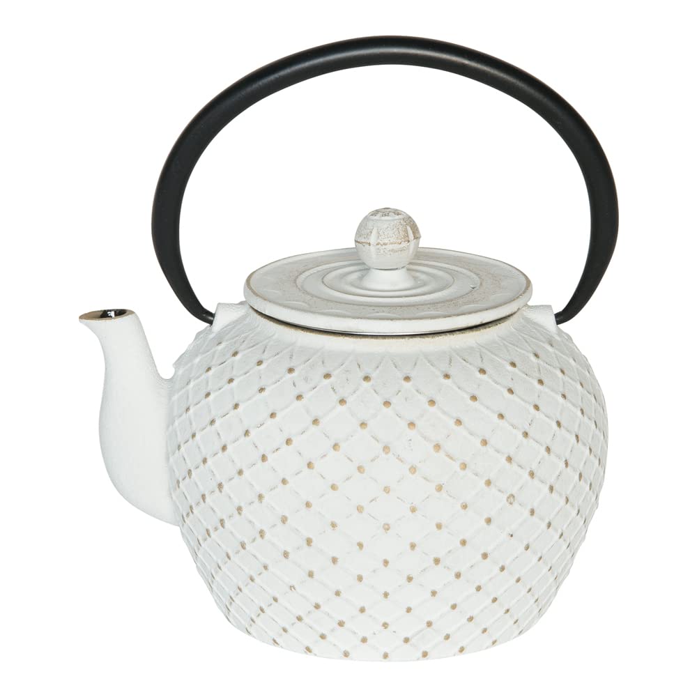 Table Passion - Tetera Hokkaïdo de hierro fundido con filtro de 1,2 l blanco