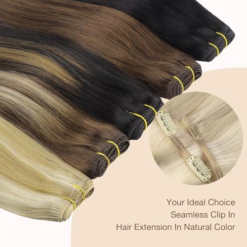 Image of GOO GOO Clip in Hair Extensions Real Human Hair Blonde Remy Extensions