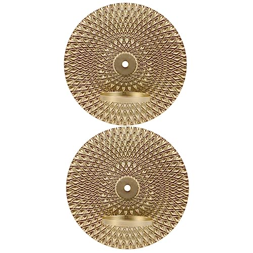 Anneome 2pièces Support De Bougie Mural Fer Doré Bougeoir Décoratif pour Décoration Intérieure pour Mariages Et Événements Spéciaux