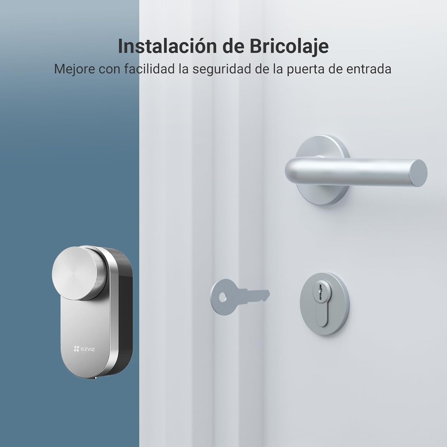 EZVIZ DL01 Pro Cerradura Inteligente con Teclado Multifunctional,Cerradura Electrónica de Puerta con Instalación DIY,Acceso sin Llave por App/Tarjetas/Códigos,Timbre Incorporado,Modo de Privacidad