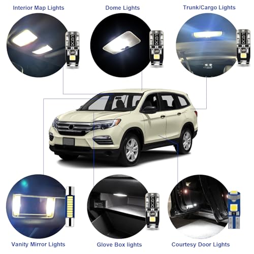 Kit de 15 luces LED interiores para Honda Pilot 2016-2022 miniatura 3