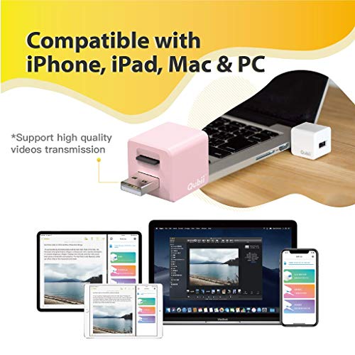 Qubii - Photo Storage Device for iPhone & iPad, Auto Backup Photos & Videos, Photo Stick for iPhone [microSD Card Not Included] - Pink - Thumbnail 6