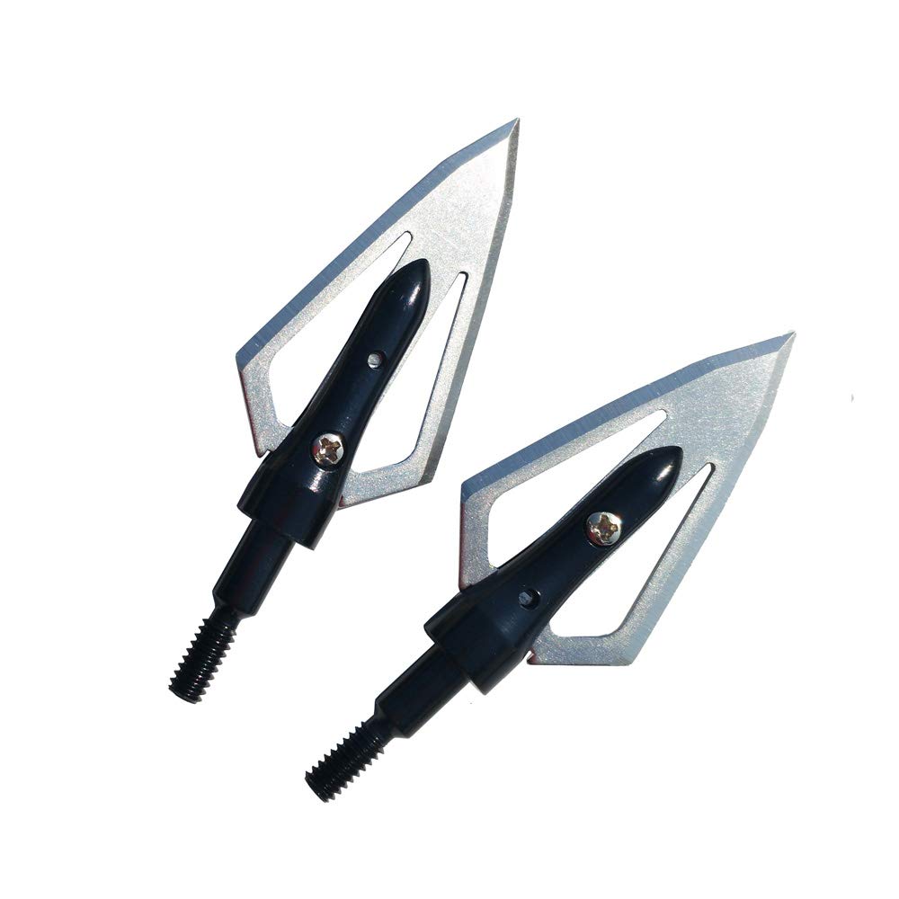 SHARROW 12pcs Pointe de Flèche 2 Lames 100Grains Têtes de Flèche à Lame avec Broadheads Box pour Flèches d'arbalète et de Carbone - 3