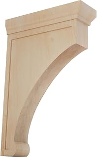 Ekena Millwork BKTW02X08X12GOMA Extra Large Gomez Wood Wood Brackets, 2 1/2"W x 8"D x 12"H , Maple
