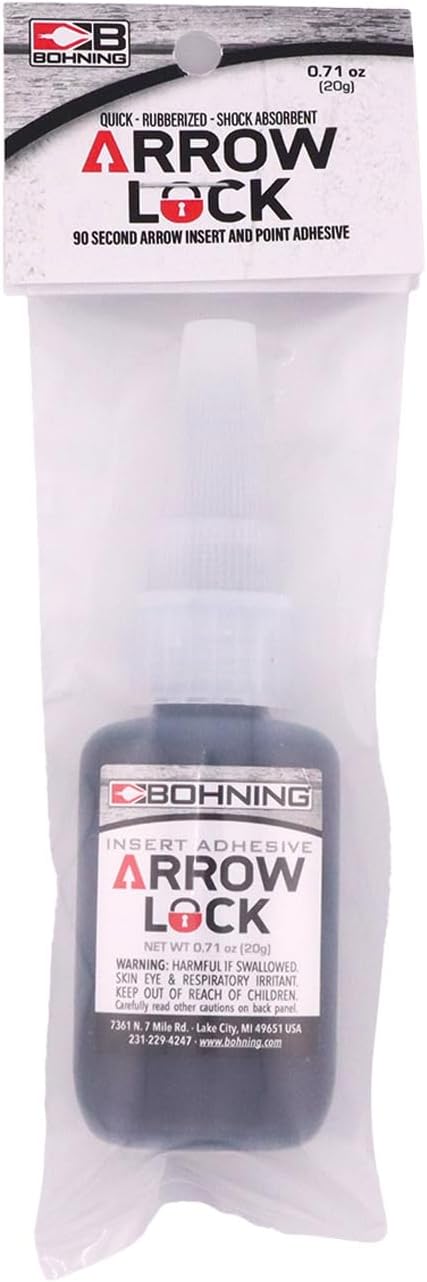 ArrowLock Archery Insert Glue, .7 oz, Rubberized Instant Glue for Points and Inserts