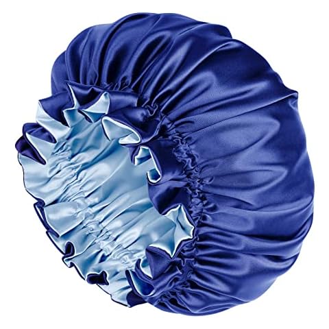 Fittia Satin Sleep Cap for Black Women, Double Layer Satin Hair Bonnet for Sleeping, Satin Lined Sleep Cap for Curly Hair Cover