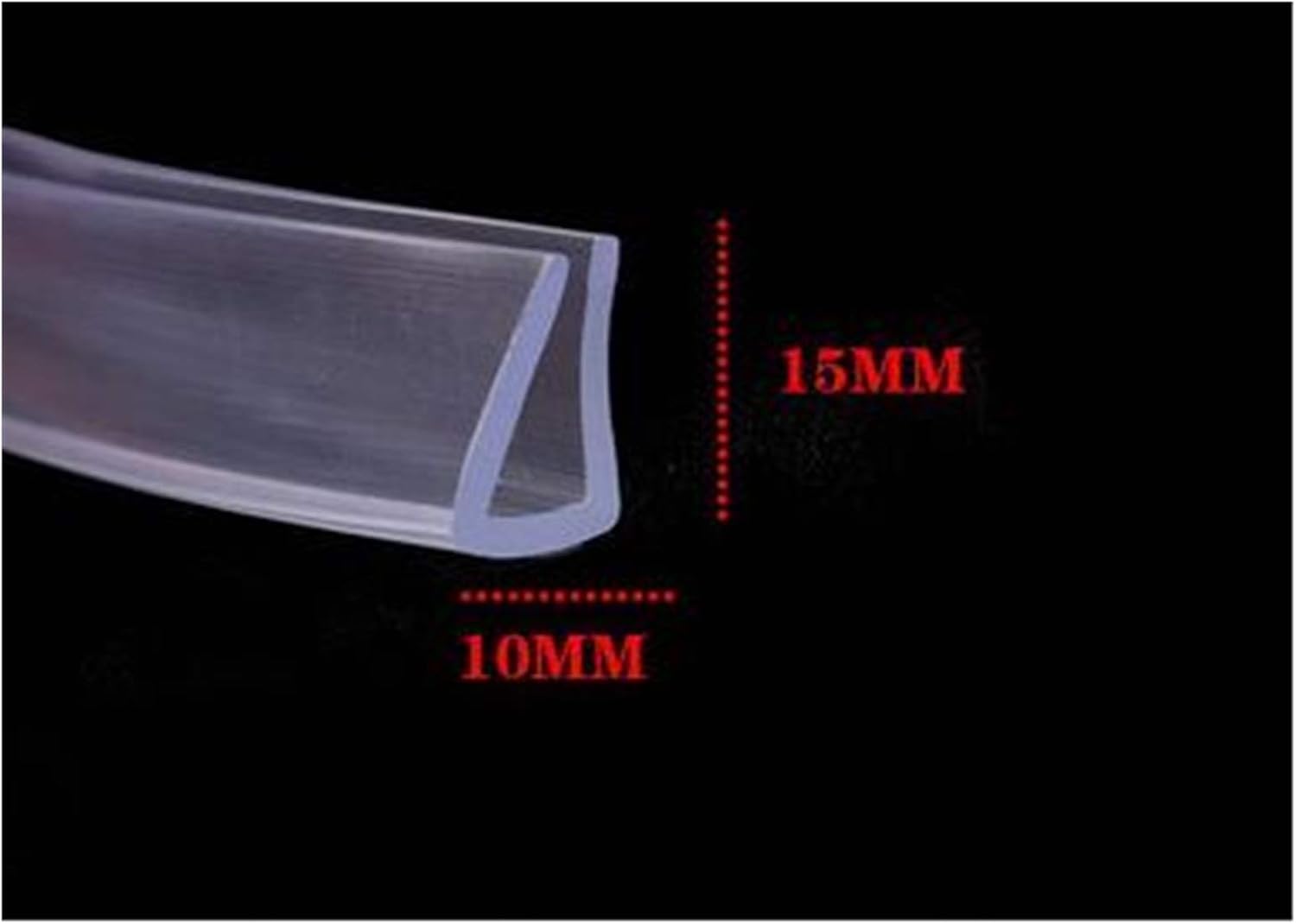 Lueao Cqinju-Shower Seal 1 to 7 Mm Thick Glass Seals,2M / U-Shaped Silicone Rubber Shower Room Door and Window Seal Strips, Easy to Install (Color : 7)