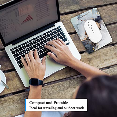 Atufsuat Small Mouse Pad, Mini Mouse Pad 6 X 8 Inch, Thick Rubber Waterproof Mouse Mat, Cute Mousepad For Women Men Kids Wireless Mouse Mini Laptops Keyboard Tray Home Office Travel, Gray Black Marble #TOP6