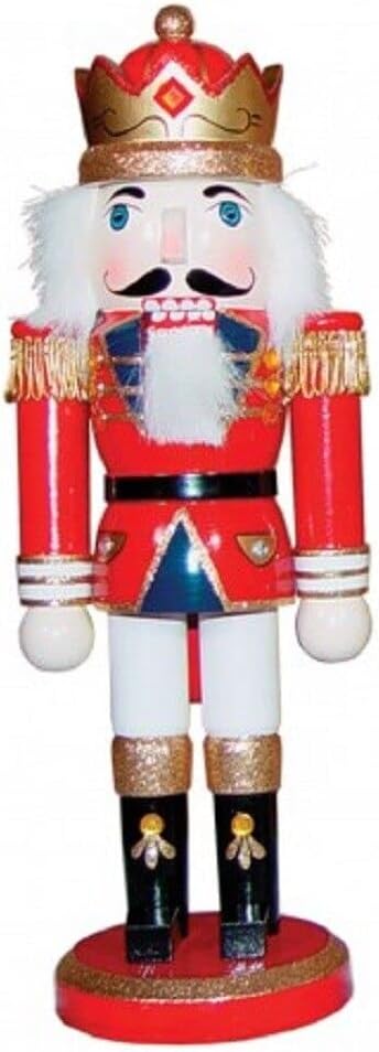Santa's Workshop Red King with Crown Wooden Christmas Nutcracker 10 Inch