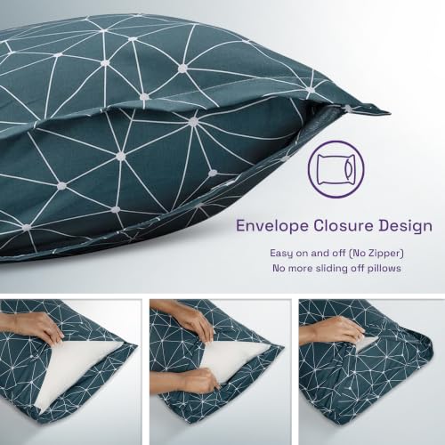 Image of Wakefit 100% Cotton Pillow Cover Set of 2 | 200 TC Soft & Breathable Pillow Cases | King Size 19 x 36 Inch | Skin Friendly, Durable & Gentle Machine Washable | Michele