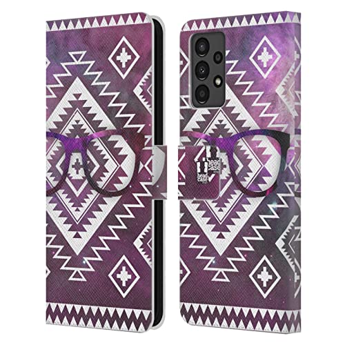 Étui Portefeuille Samsung A13 Motif Navajo Lunettes Nébuleuse Cuir Protection
