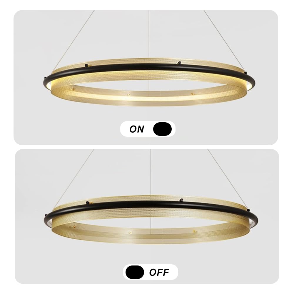 Lampadario ad Anello Moderno, Lampada a Sospensione a LED lineare, Lampada da Tavolo da Pranzo, lampadario in Metallo per Soggiorno, Camera da Letto, Ristorante, lampade a sospensi
