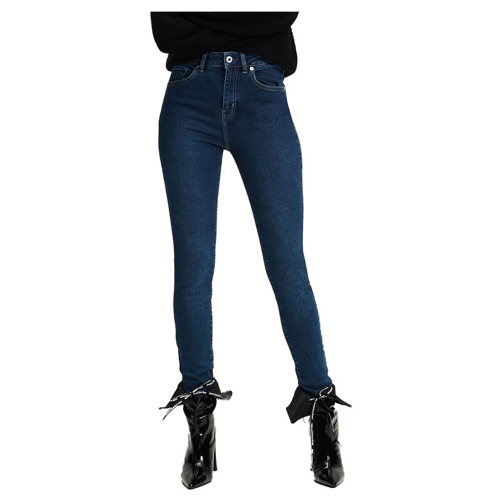 Karl Lagerfeld Jeans Women's Washed Dark Blue 2 High Rise Skinny Denim, Skinny Leg, Blue, 2930