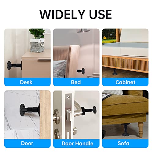 Lvesunny 4Pcs Headboard Stoppers, Black Adjustable Bed Frame Anti-Shake Tool, For Wall, Beds, Sofas, No Creaking, Protect The Wall From Banging, Easy To Install (1.18-2.52In) (Large) #TOP4