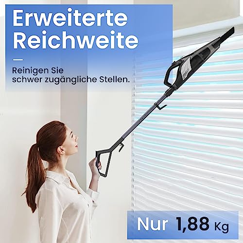 Hihhy Staubsauger, 600w 18Kpa Starke Saugleistung Staubsauger Beutellos, 4-in-1 Staubsauger mit Kable und Handstaubsauger Leicht, Stielstaubsauger für Tierhaare, Hartböden – Bild 4
