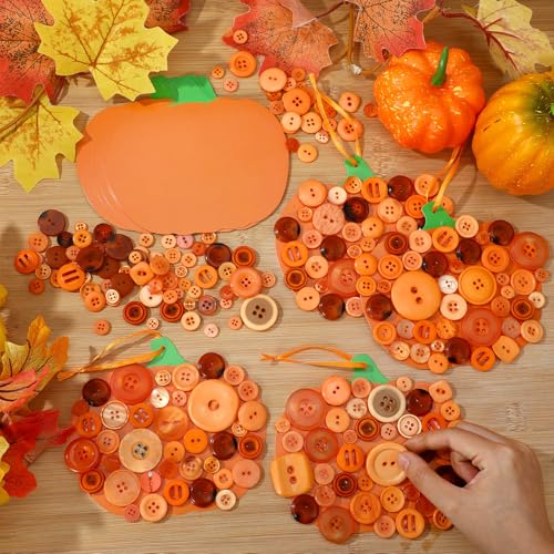CraftyDream 12 Set Fall Pumpkin Craft Kit Buttons DIY Halloween Ornament by CraftyDream - Used condition - Image 4